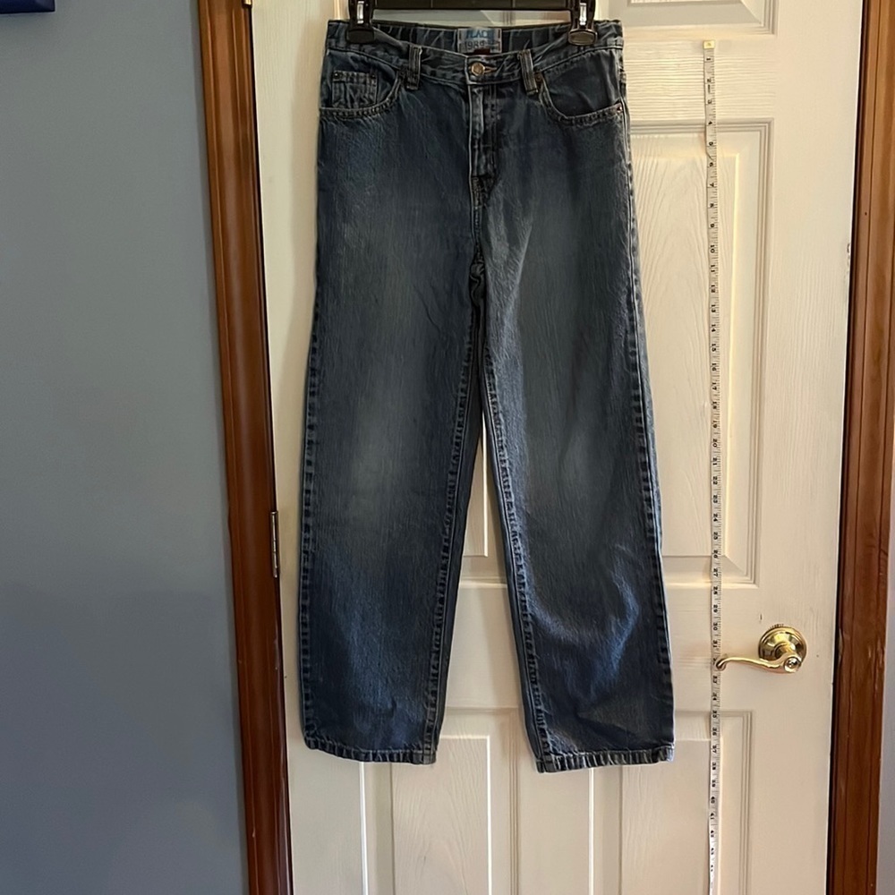 Place 1989 boys size 14 jeans, distressed, medium wash, stitching on back pocket